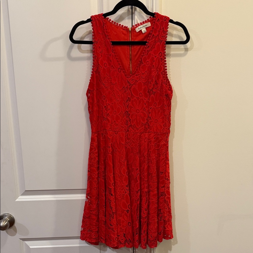 Chic Red Lace Mini Dress